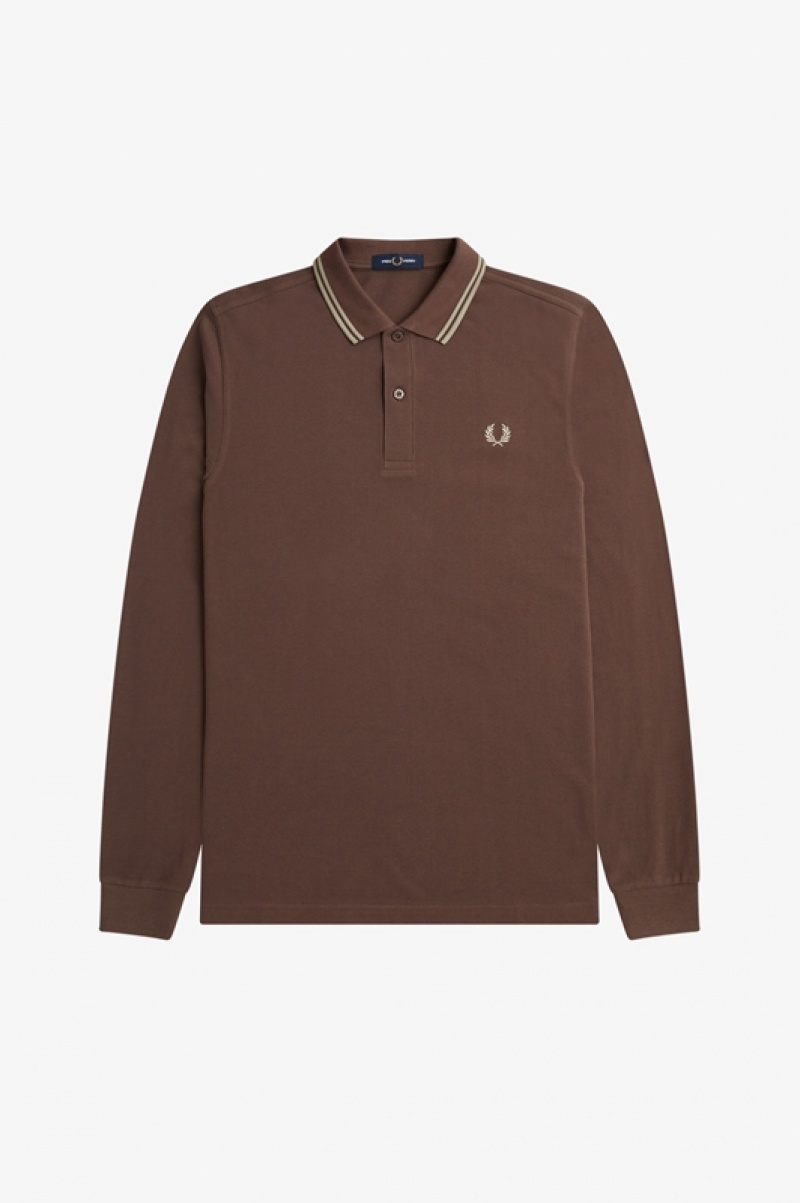 Fred Perry The Fred Perry Men's Shirts Chocolate | FWQ-698205