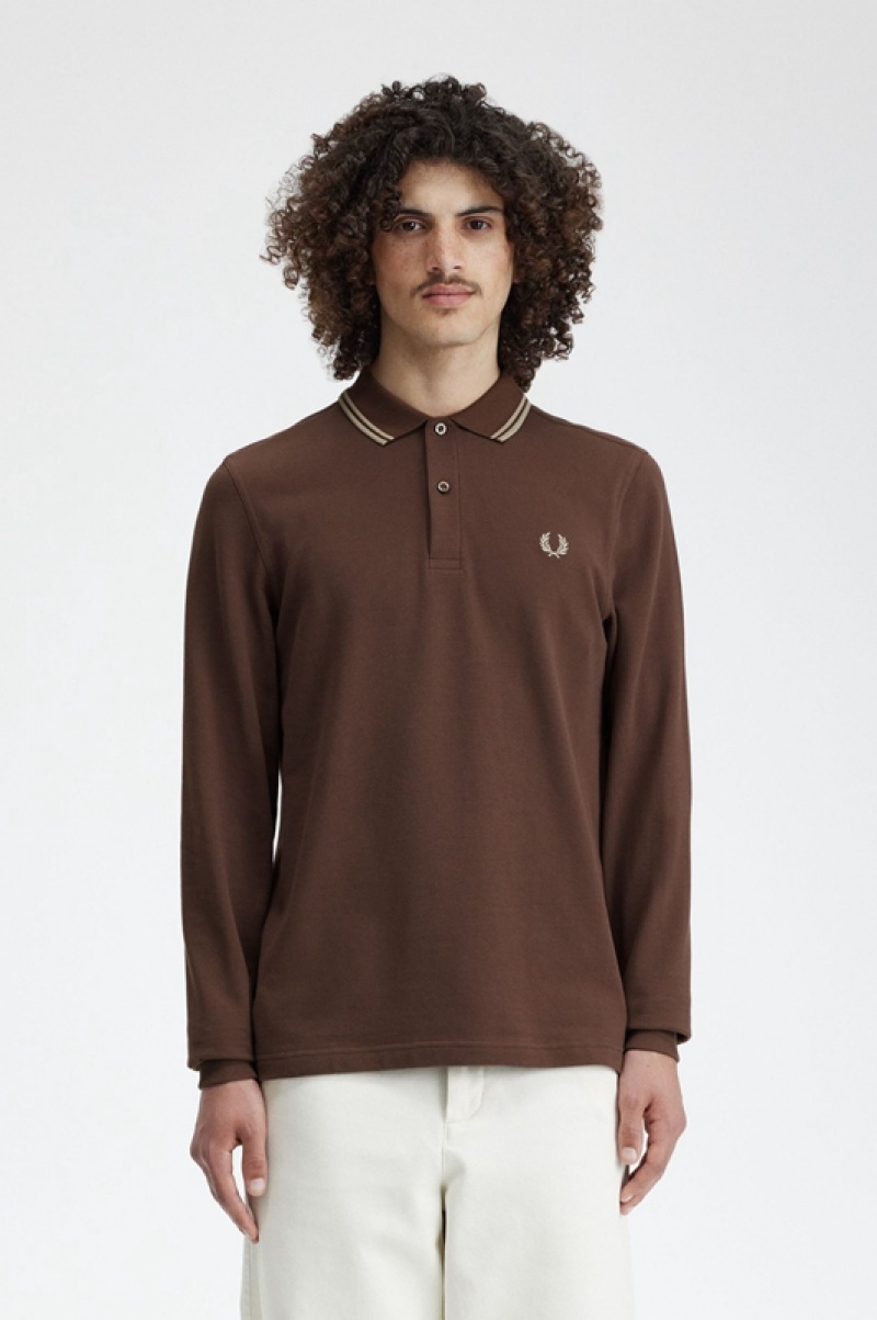 Fred Perry The Fred Perry Men's Shirts Chocolate | FWQ-698205