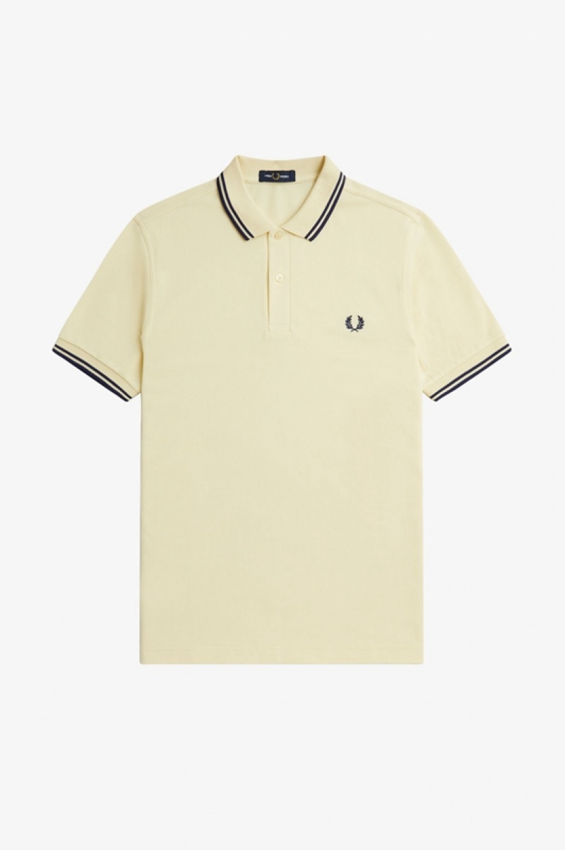 Fred Perry The Fred Perry Men's Shirts Cream | FAD-315206