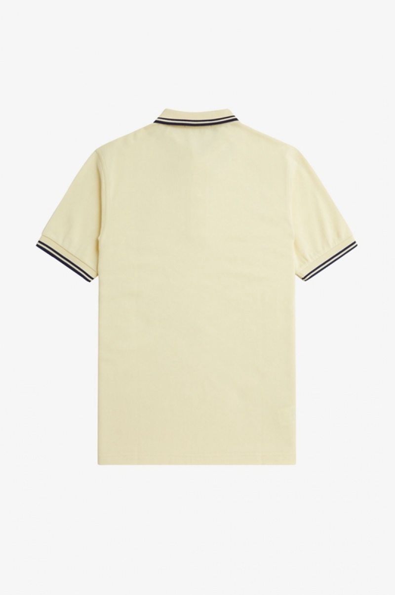 Fred Perry The Fred Perry Men's Shirts Cream | FAD-315206