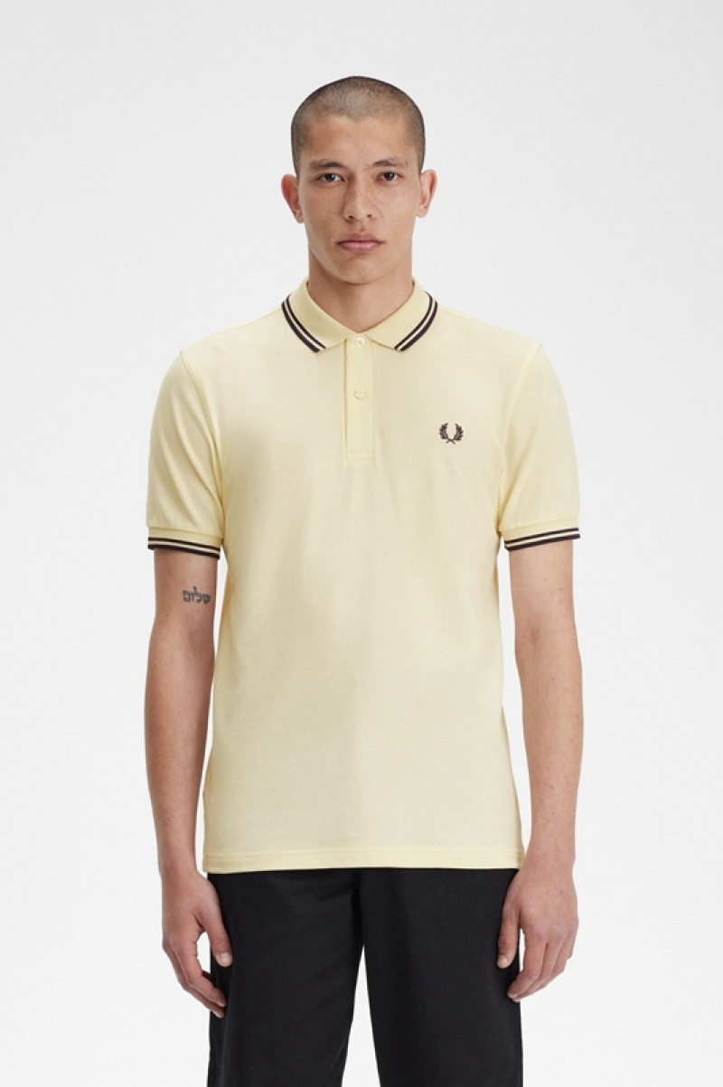 Fred Perry The Fred Perry Men's Shirts Cream | FAD-315206