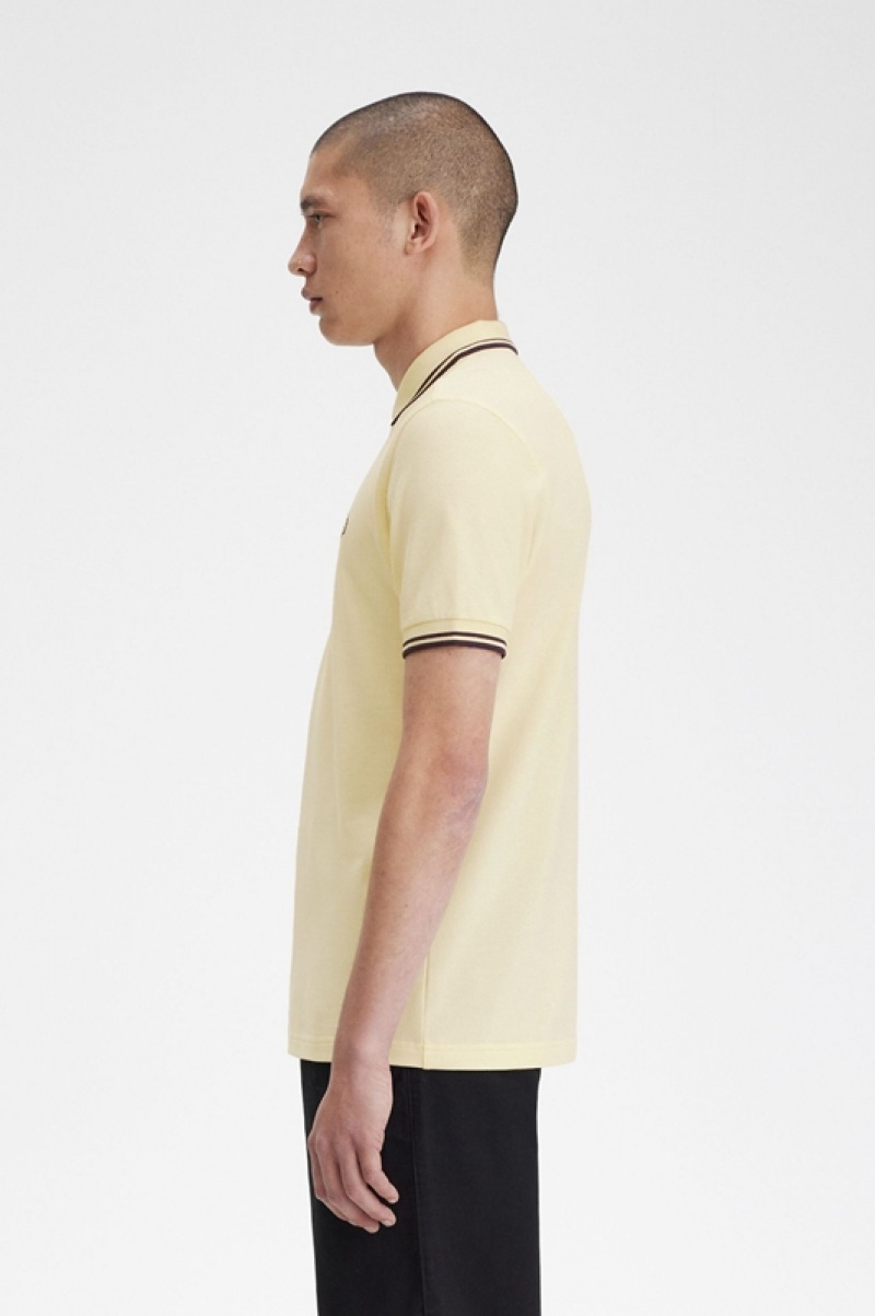 Fred Perry The Fred Perry Men's Shirts Cream | FAD-315206