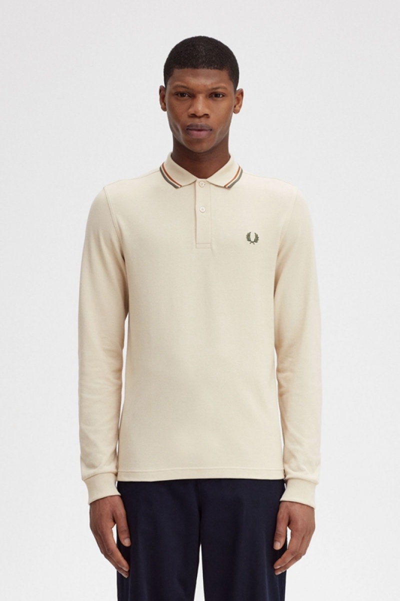 Fred Perry The Fred Perry Men's Shirts Cream | OIW-089627