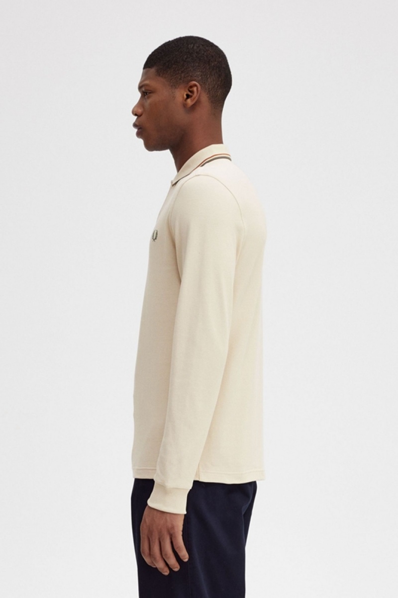 Fred Perry The Fred Perry Men's Shirts Cream | OIW-089627