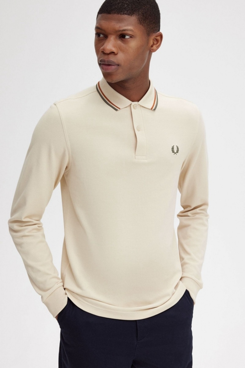 Fred Perry The Fred Perry Men's Shirts Cream | OIW-089627