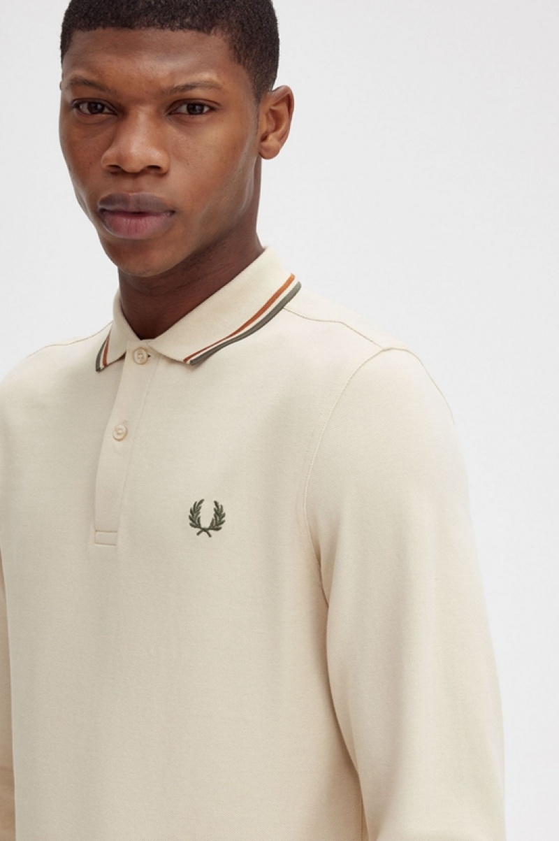 Fred Perry The Fred Perry Men's Shirts Cream | OIW-089627