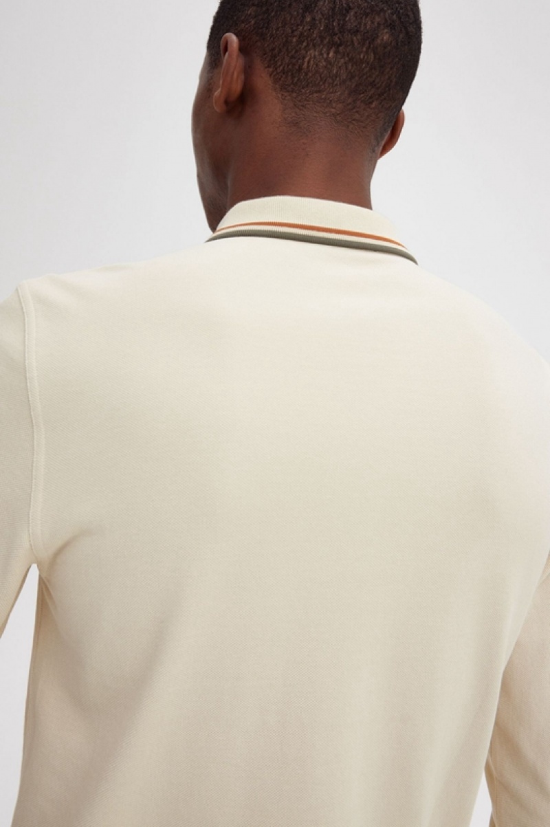 Fred Perry The Fred Perry Men's Shirts Cream | OIW-089627