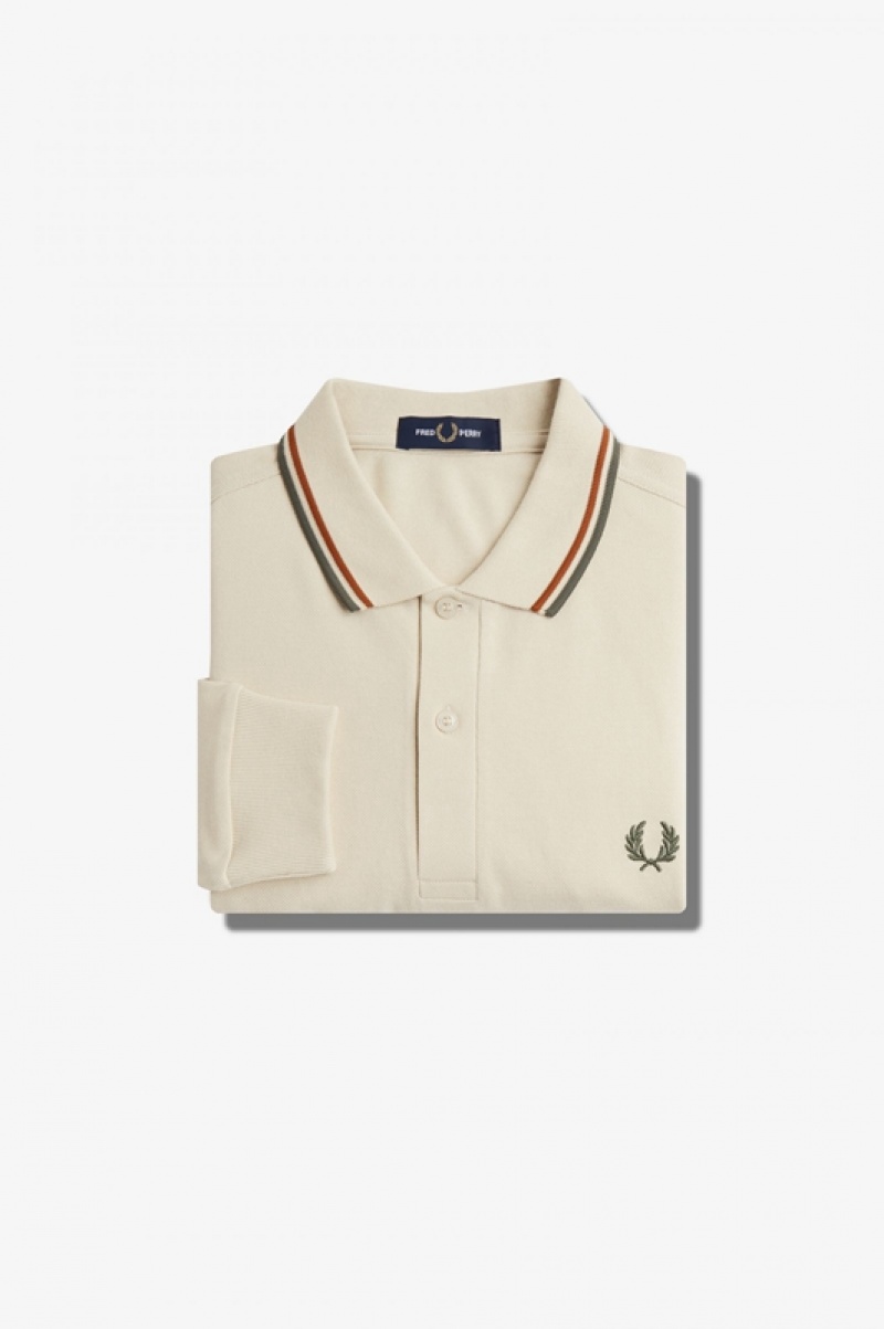 Fred Perry The Fred Perry Men\'s Shirts Cream | OIW-089627