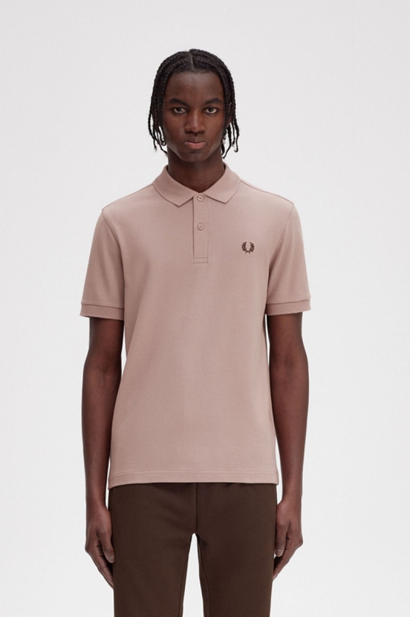 Fred Perry The Fred Perry Men's Shirts Dark Pink | OHK-682375