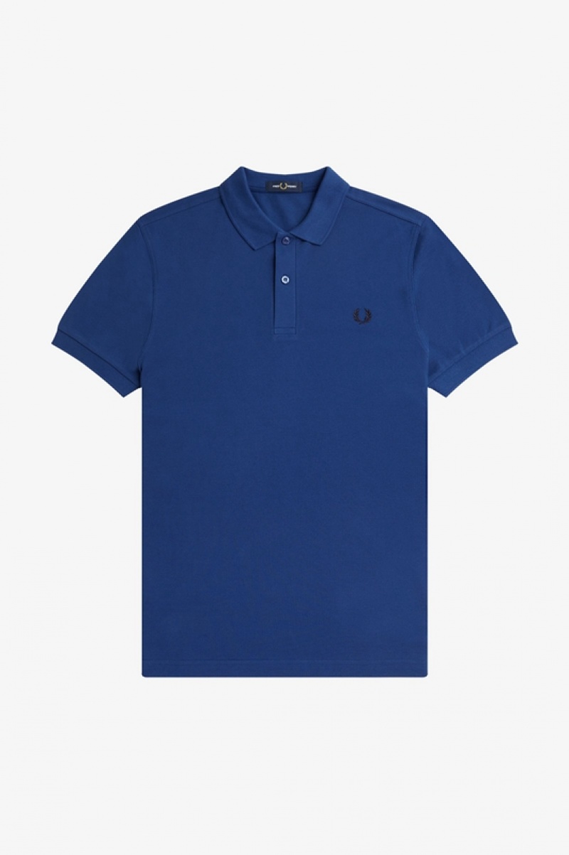 Fred Perry The Fred Perry Men's Shirts Deep Blue | DMT-069328