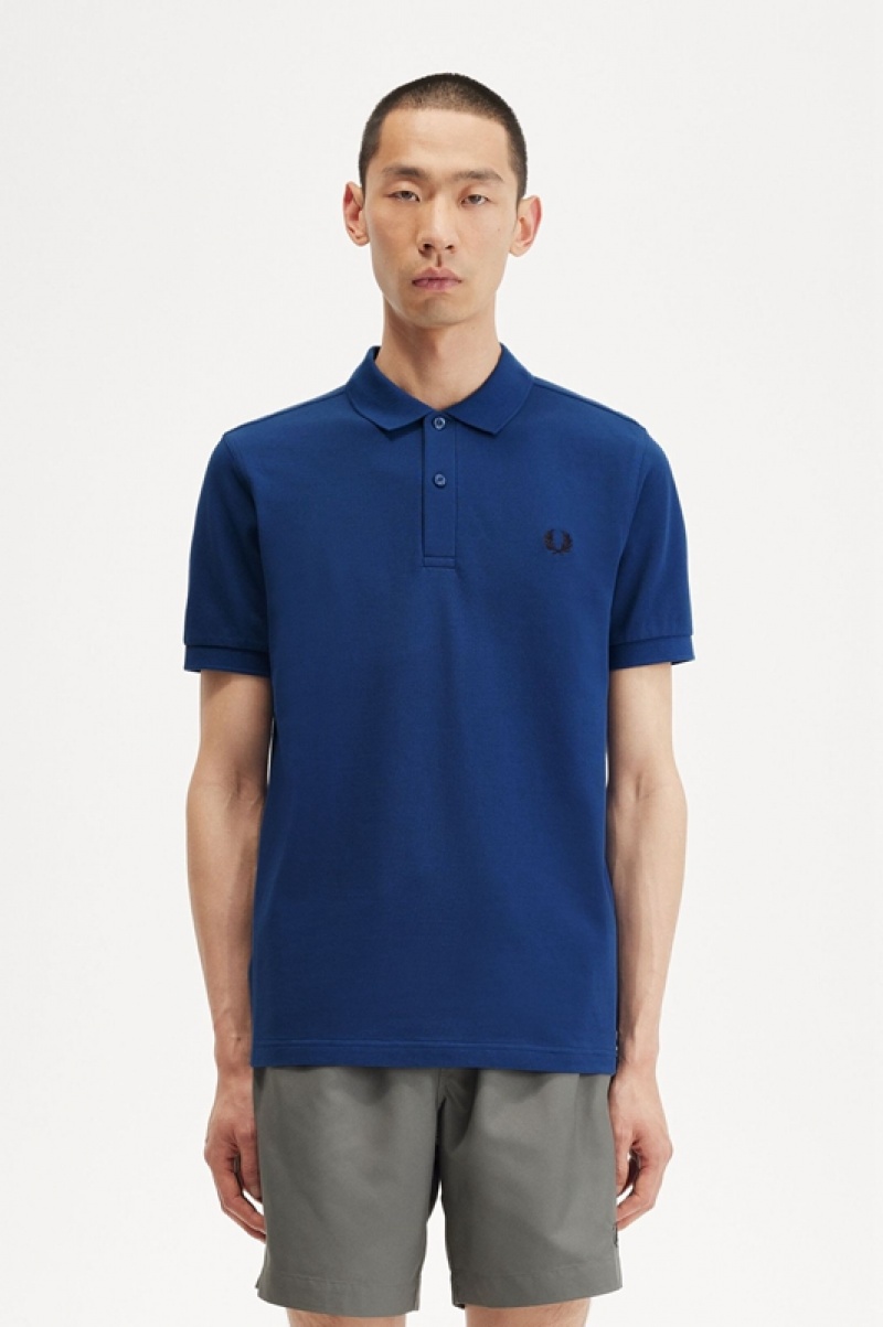 Fred Perry The Fred Perry Men's Shirts Deep Blue | DMT-069328