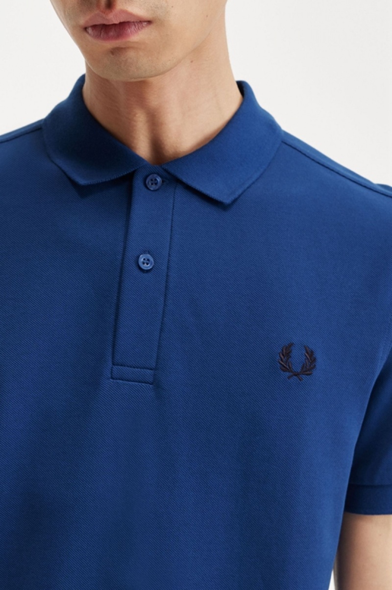 Fred Perry The Fred Perry Men's Shirts Deep Blue | DMT-069328