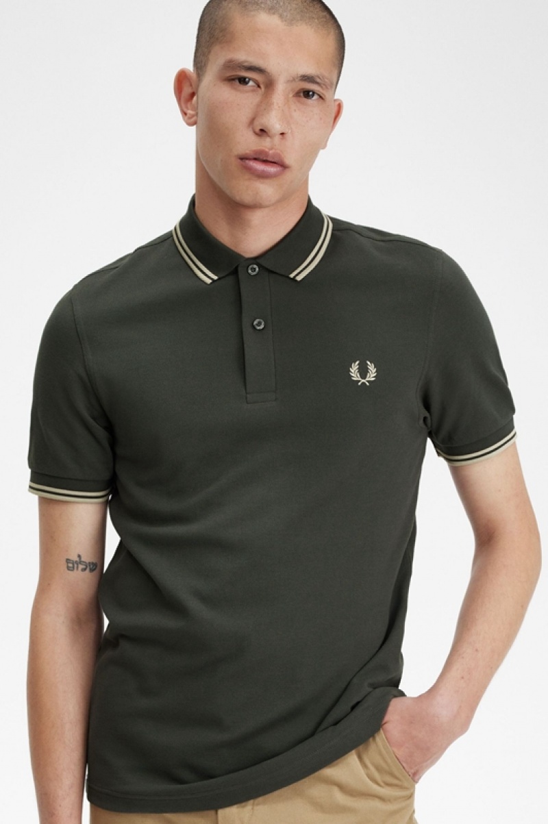 Fred Perry The Fred Perry Men's Shirts Green | SAL-258741