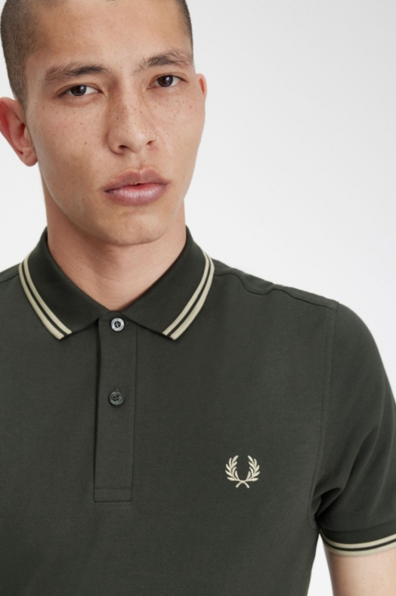 Fred Perry The Fred Perry Men's Shirts Green | SAL-258741