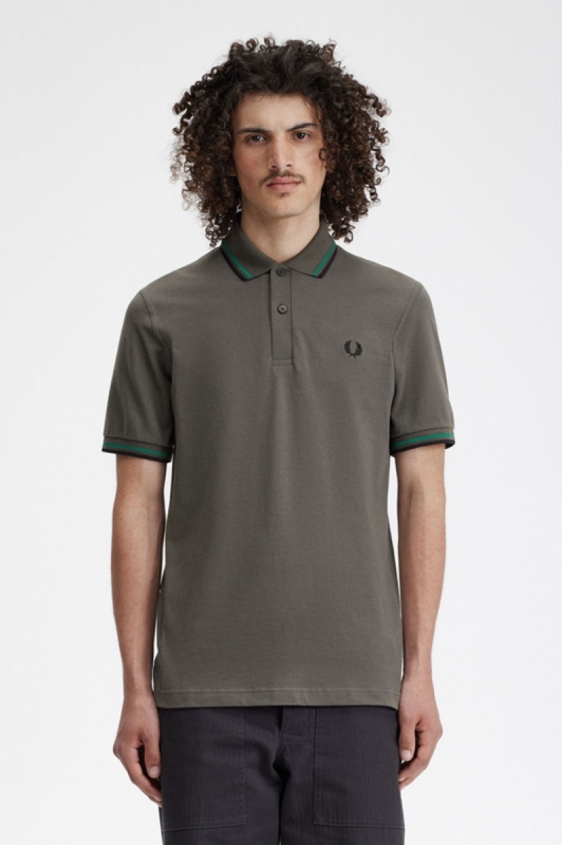 Fred Perry The Fred Perry Men's Shirts Grey | DIG-014532