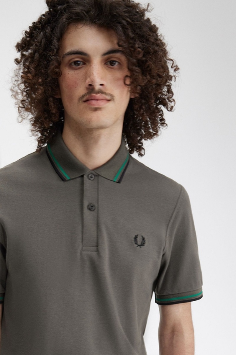 Fred Perry The Fred Perry Men's Shirts Grey | DIG-014532