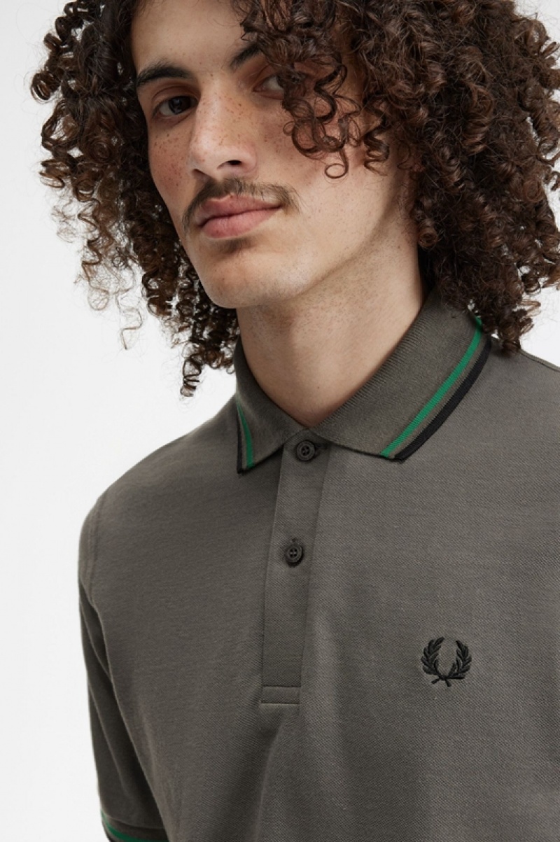 Fred Perry The Fred Perry Men's Shirts Grey | DIG-014532