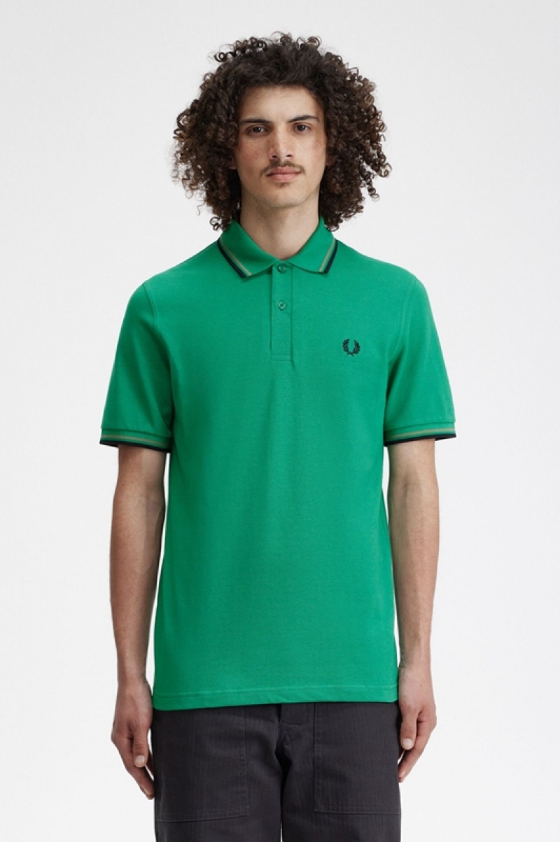 Fred Perry The Fred Perry Men's Shirts Green | NUR-806547