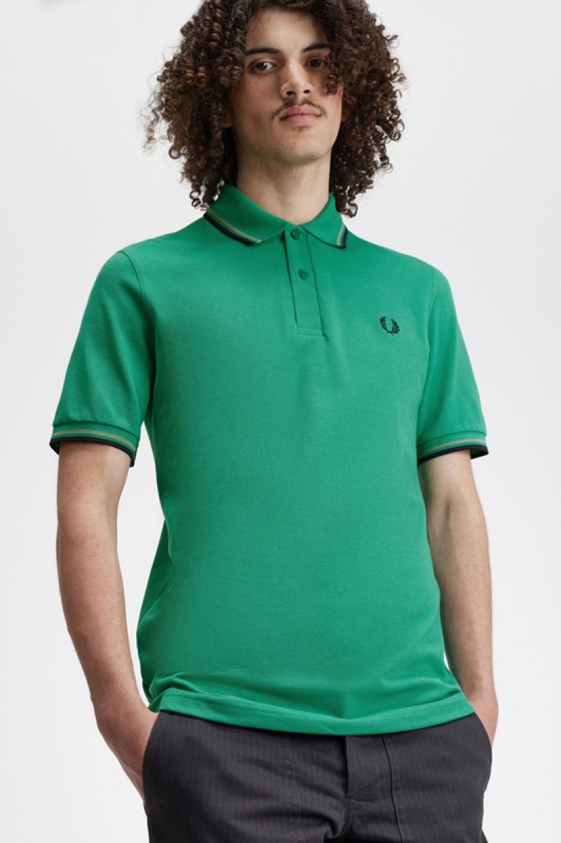 Fred Perry The Fred Perry Men's Shirts Green | NUR-806547