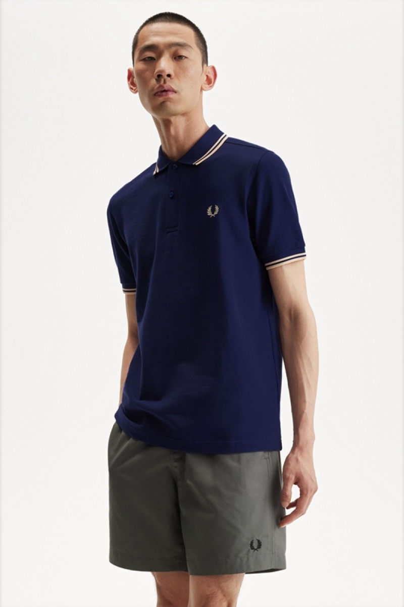 Fred Perry The Fred Perry Men's Shirts Navy | PTZ-647235