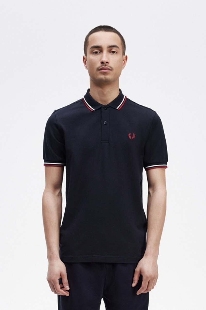 Fred Perry The Fred Perry Men's Shirts Navy | YFK-769413