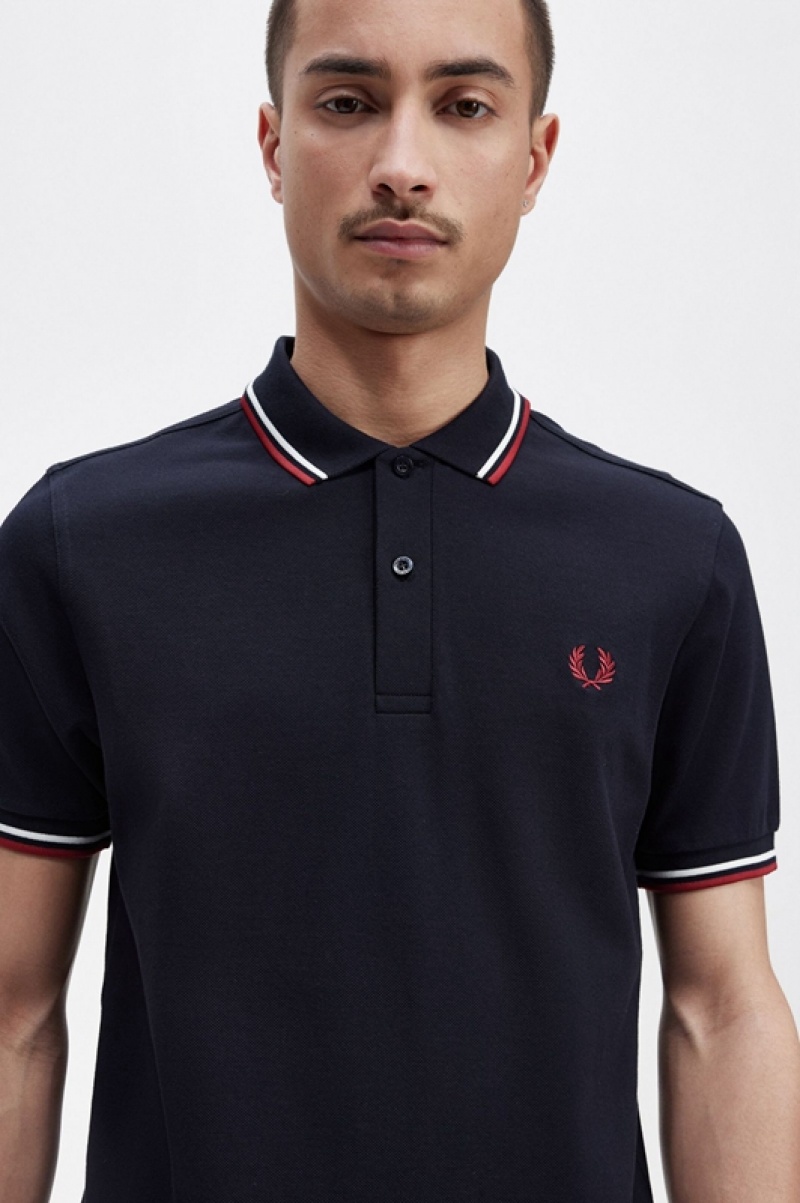 Fred Perry The Fred Perry Men's Shirts Navy | YFK-769413