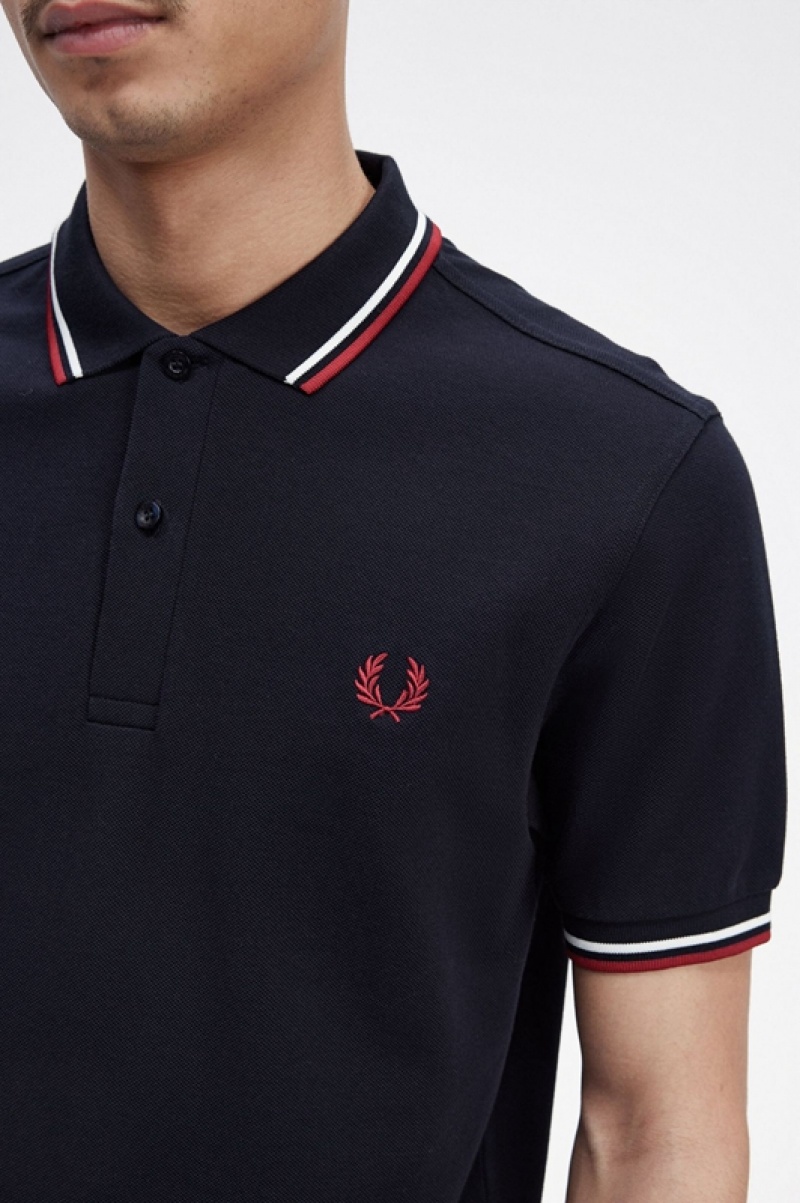 Fred Perry The Fred Perry Men's Shirts Navy | YFK-769413