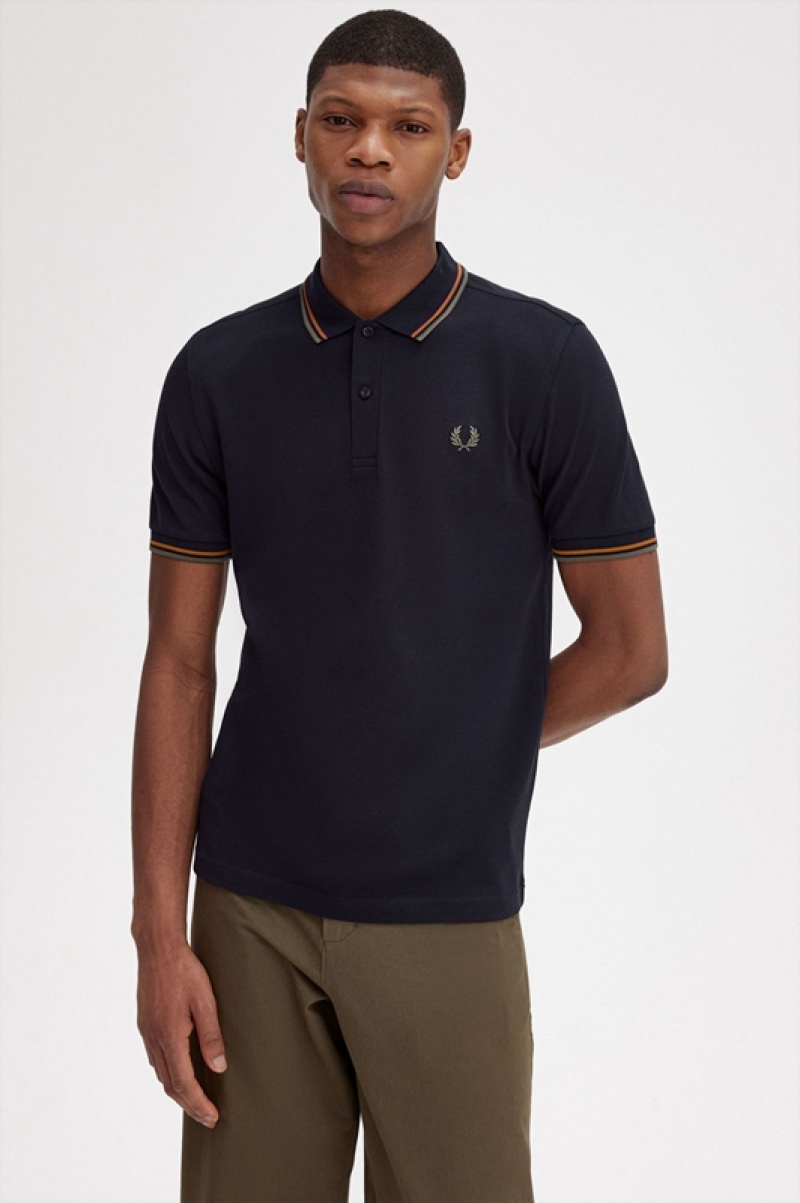 Fred Perry The Fred Perry Men's Shirts Navy | RNO-410329