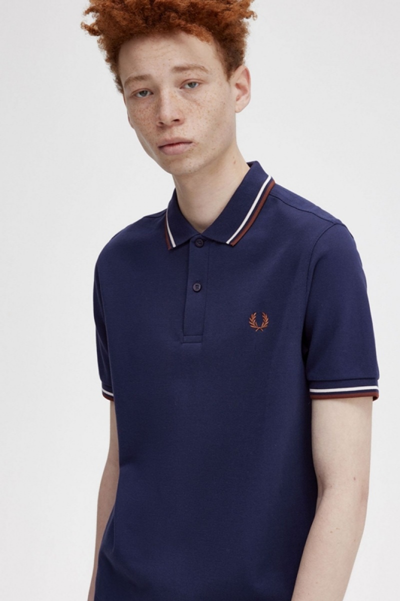 Fred Perry The Fred Perry Men's Shirts Navy | HRZ-218609