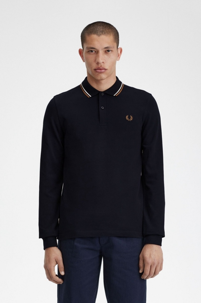 Fred Perry The Fred Perry Men's Shirts Navy | NUC-073182