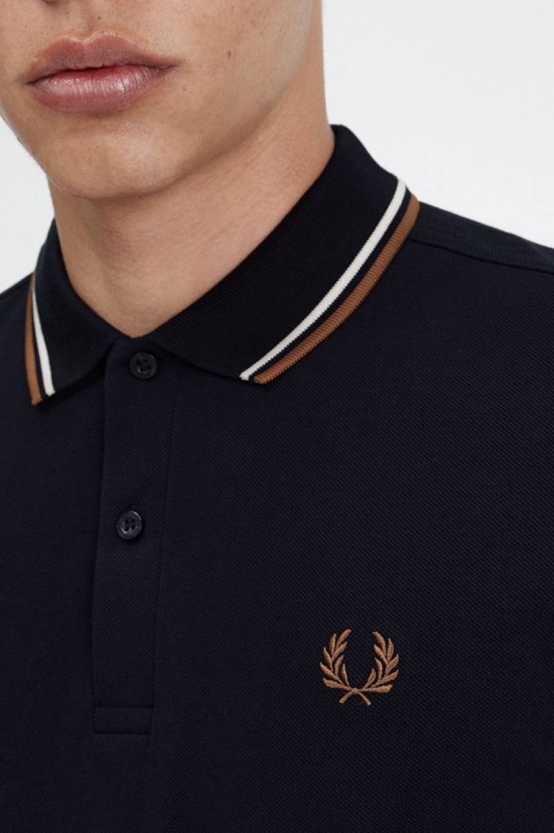 Fred Perry The Fred Perry Men's Shirts Navy | NUC-073182