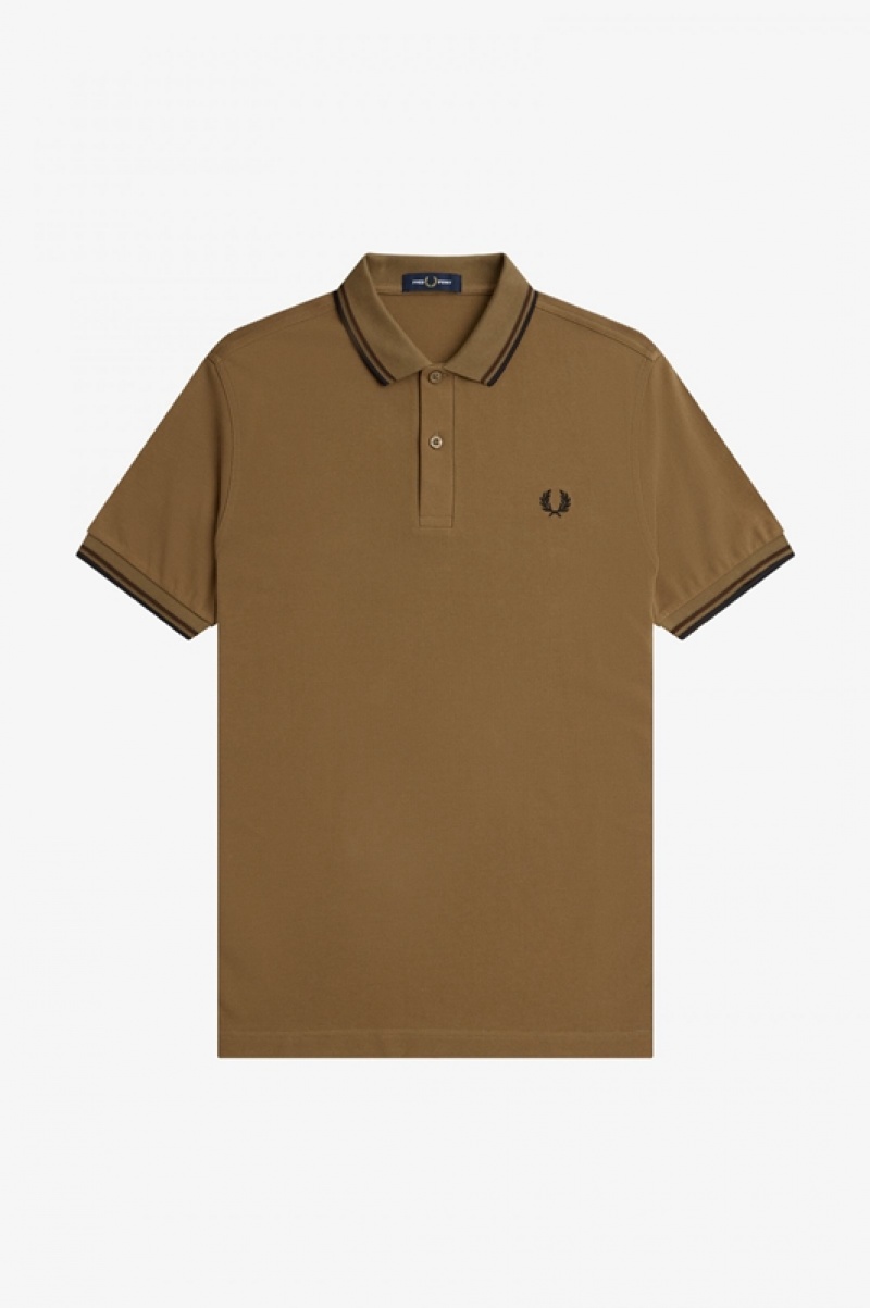 Fred Perry The Fred Perry Men's Shirts Olive | YOI-903245