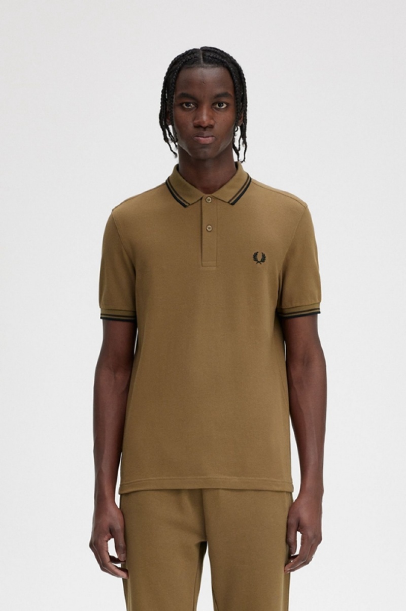 Fred Perry The Fred Perry Men's Shirts Olive | YOI-903245