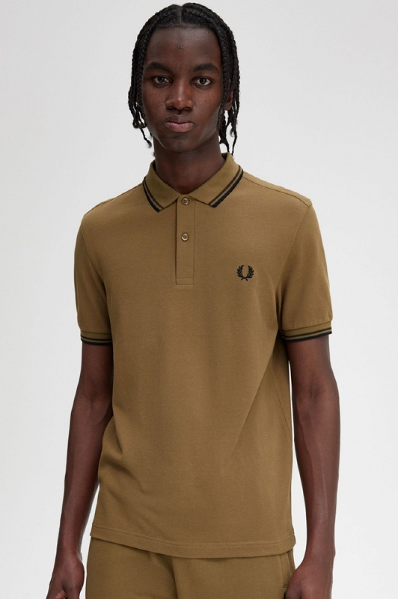 Fred Perry The Fred Perry Men's Shirts Olive | YOI-903245