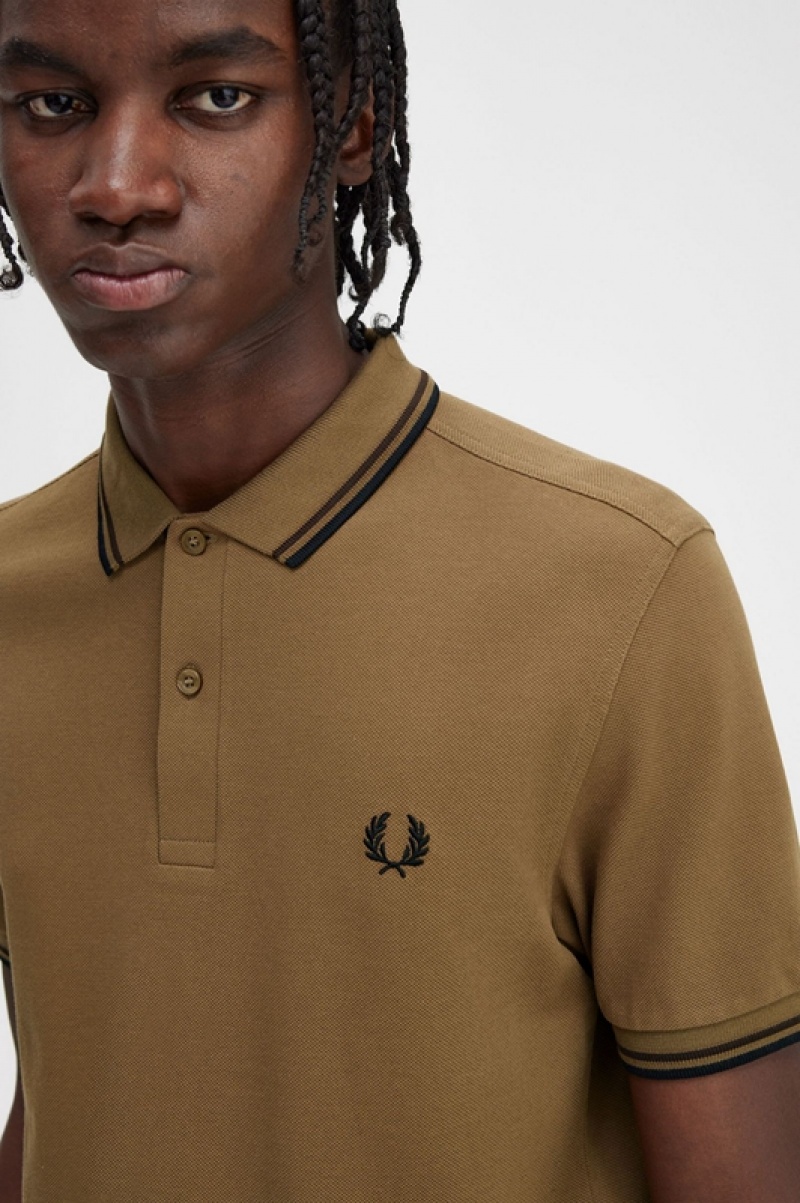 Fred Perry The Fred Perry Men's Shirts Olive | YOI-903245