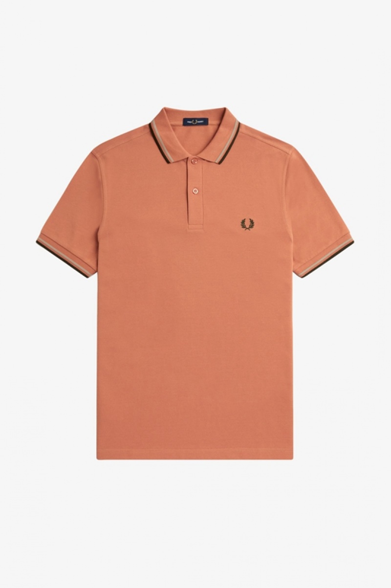 Fred Perry The Fred Perry Men's Shirts Orange | KNS-904652