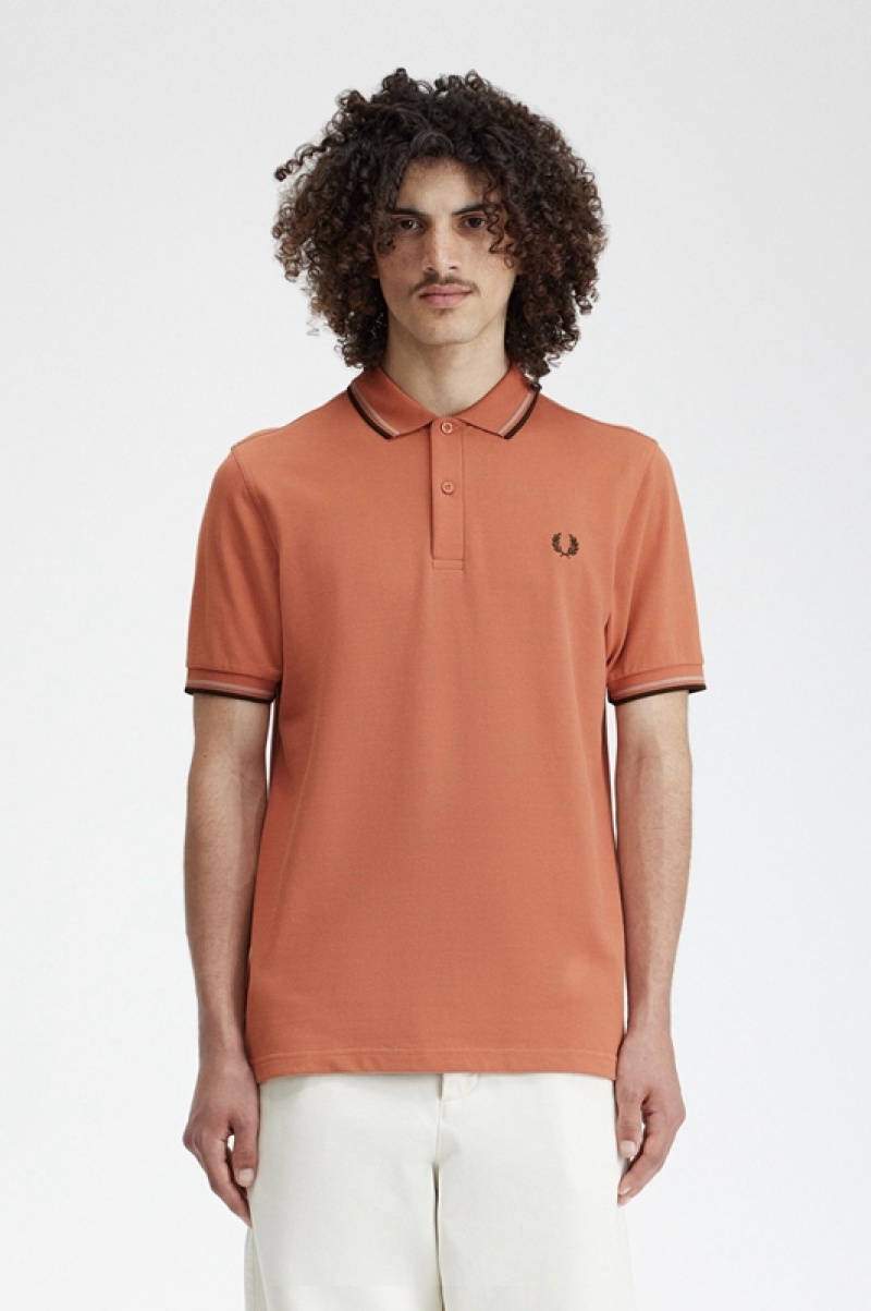 Fred Perry The Fred Perry Men's Shirts Orange | KNS-904652