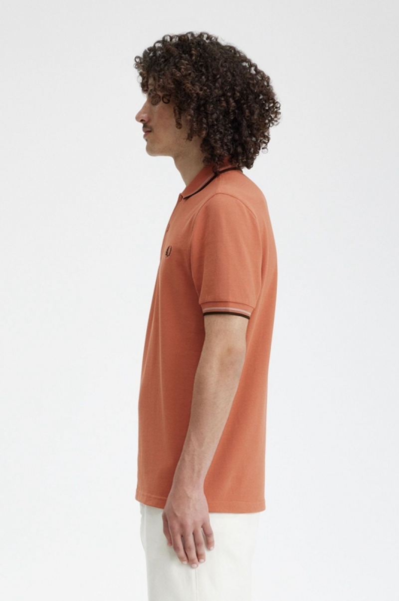 Fred Perry The Fred Perry Men's Shirts Orange | KNS-904652