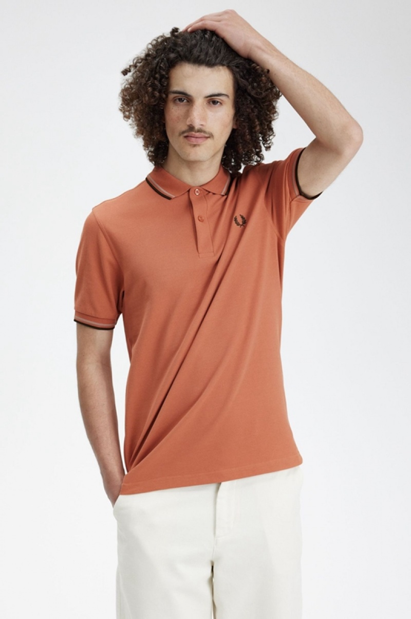 Fred Perry The Fred Perry Men's Shirts Orange | KNS-904652