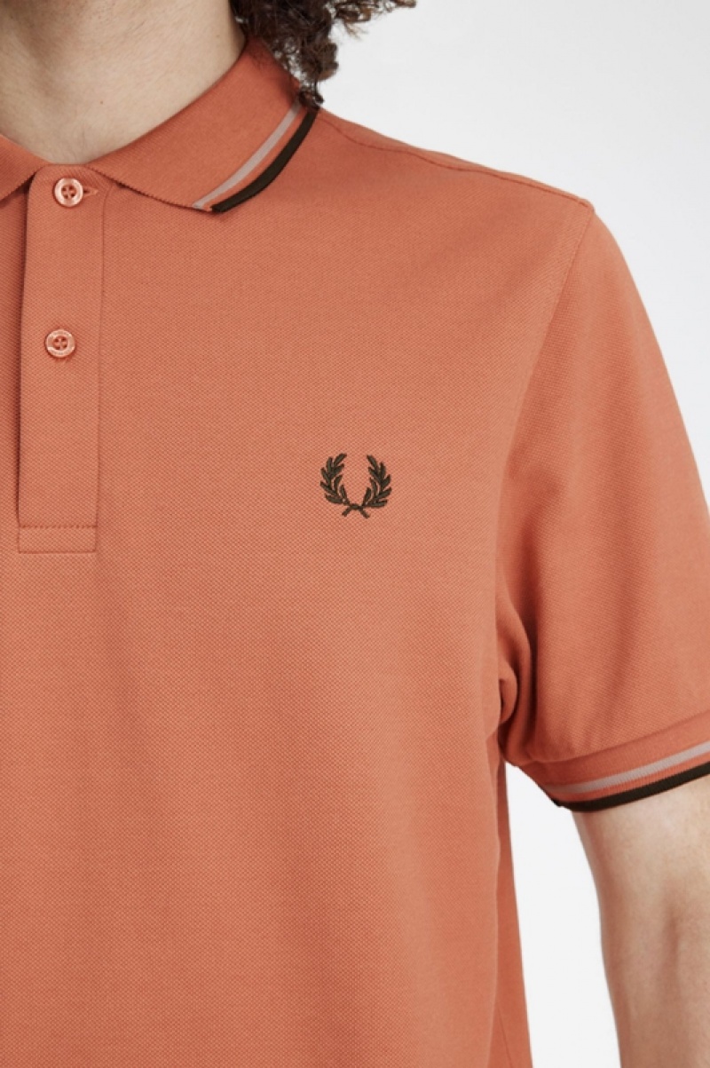 Fred Perry The Fred Perry Men's Shirts Orange | KNS-904652