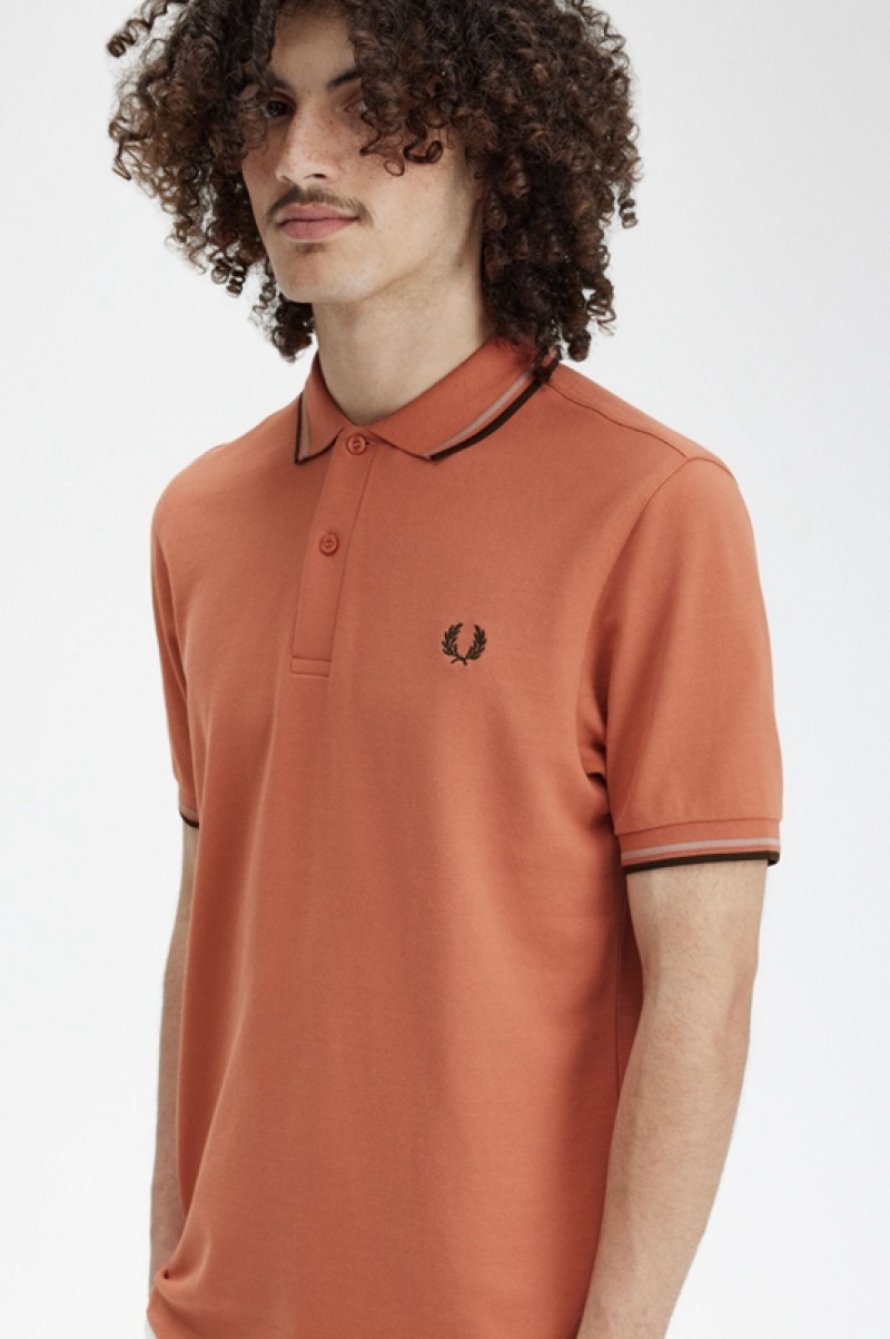 Fred Perry The Fred Perry Men's Shirts Orange | KNS-904652