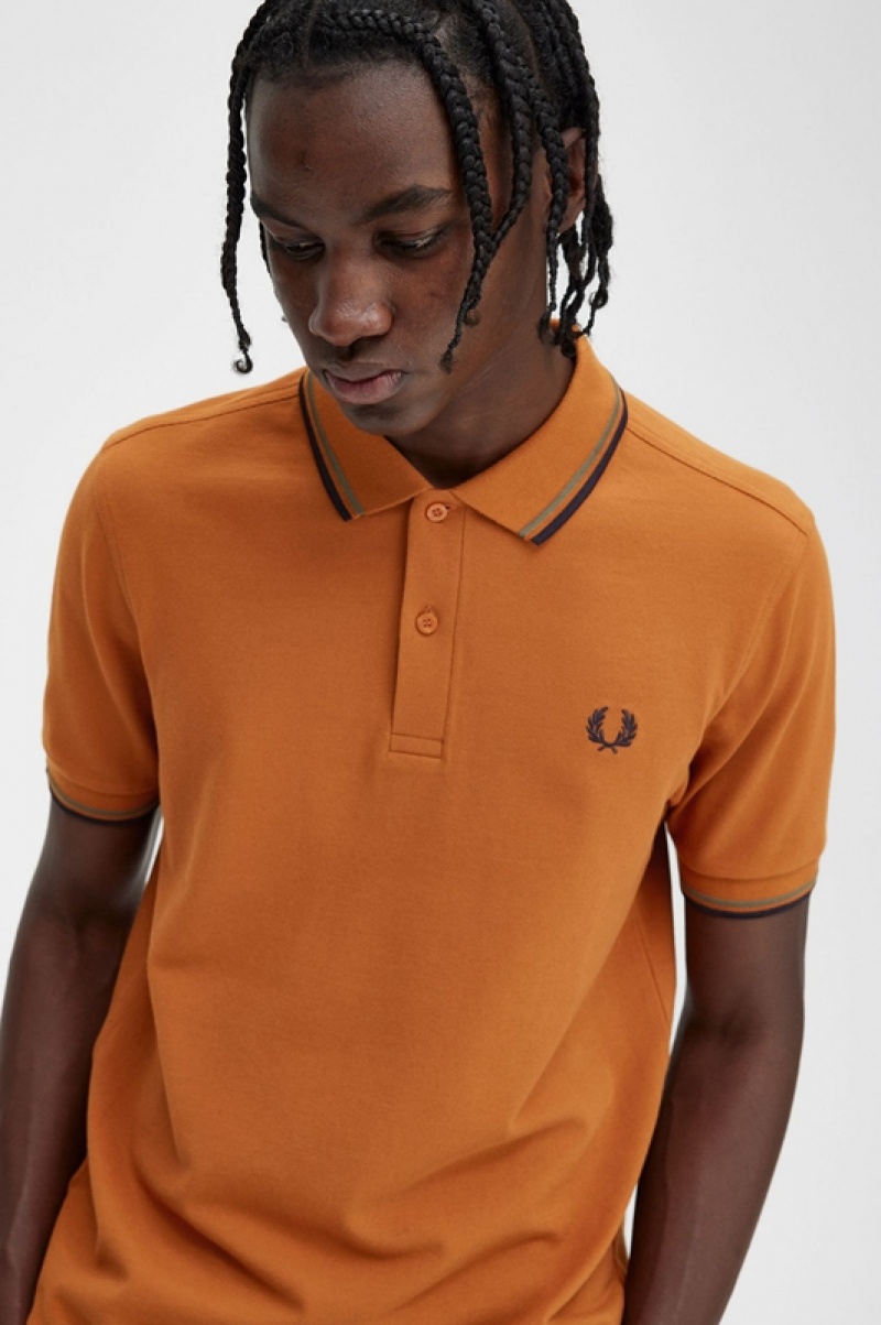 Fred Perry The Fred Perry Men's Shirts Orange | MRT-091852