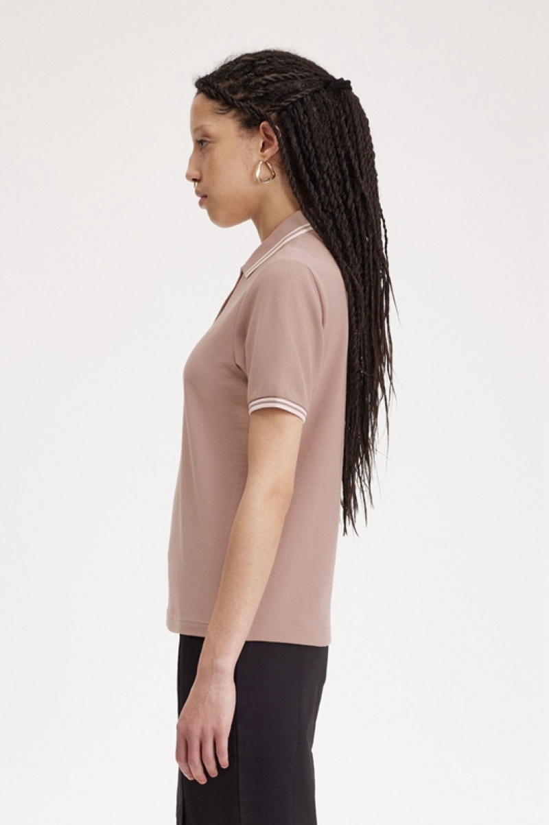 Fred Perry The Fred Perry Women's Polo Shirts Dark Pink | RYW-916507