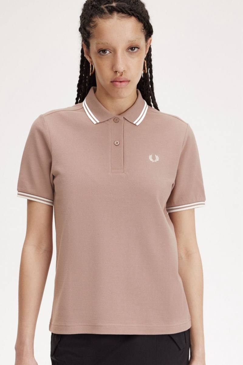 Fred Perry The Fred Perry Women's Polo Shirts Dark Pink | RYW-916507