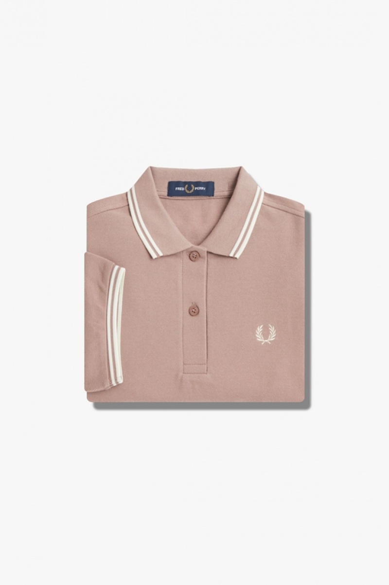 Fred Perry The Fred Perry Women\'s Polo Shirts Dark Pink | RYW-916507