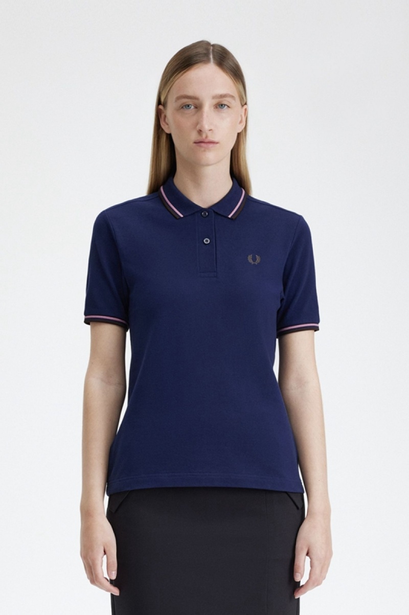 Fred Perry The Fred Perry Women's Polo Shirts Navy | SUM-985124