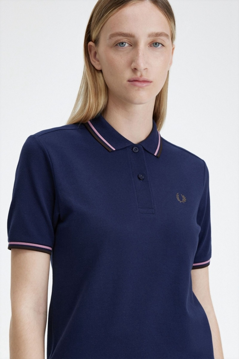 Fred Perry The Fred Perry Women's Polo Shirts Navy | SUM-985124