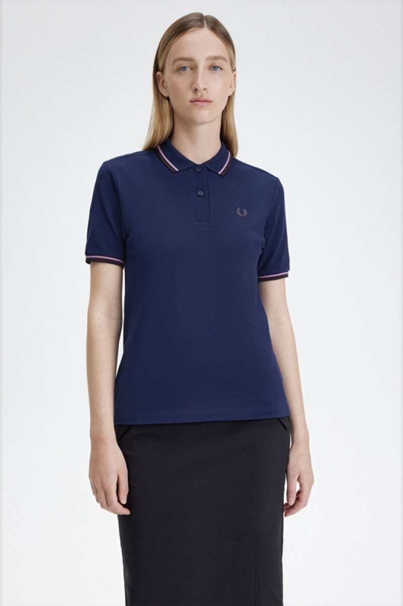 Fred Perry The Fred Perry Women's Polo Shirts Navy | SUM-985124