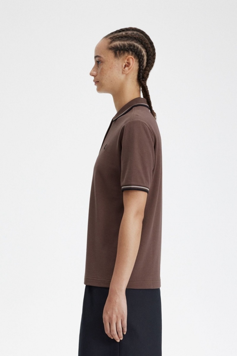 Fred Perry The Fred Perry Women's Polo Shirts Chocolate | LRH-526734