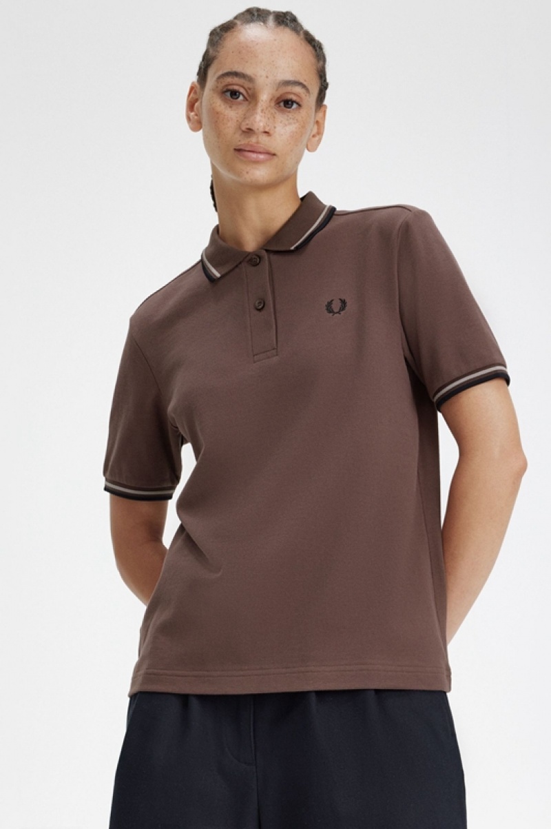 Fred Perry The Fred Perry Women's Polo Shirts Chocolate | LRH-526734